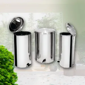 Linha de Lixeiras com Pedal Aço Inox Ecobin