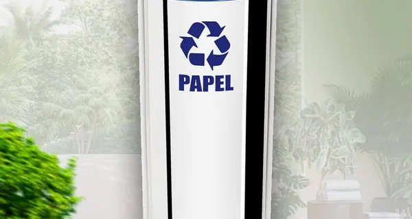 Lixeira Aço Inox para Coleta Seletiva com Tampa Aro Colorida Ecobin