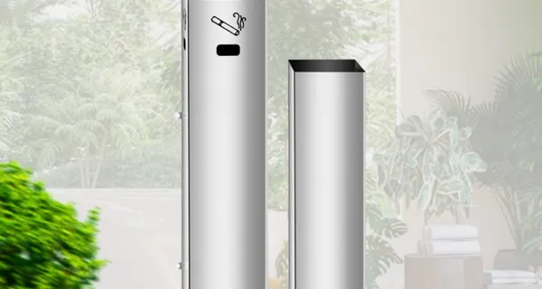 Bituqueira Slim de Parede Quadrada Aço Inox Ecobin