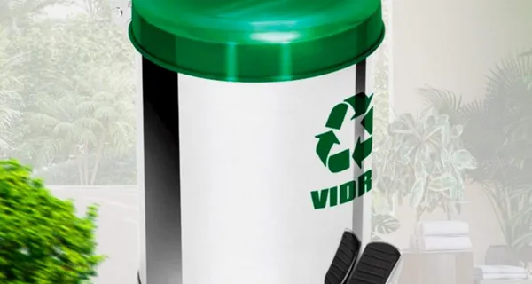 Lixeira com Pedal para Coleta Seletiva Aço Inox Ecobin
