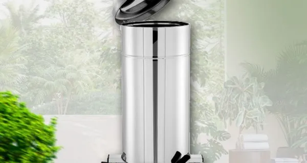 Lixeira com Pedal e Rodízio Aço Inox Ecobin