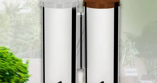 Lixeira Aço Inox Dupla para Lixo Reciclável e Orgânico Ecobin