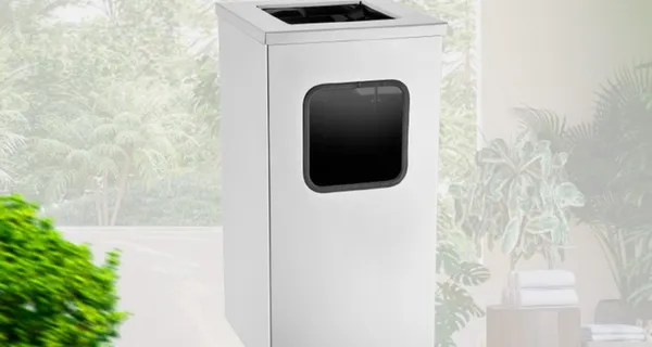 Lixeira Quadrada Aço Inox Ecobin